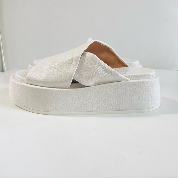Marsell Shoes - Marsell White Leather Slip-On Platforms Sandals SZ 9.5